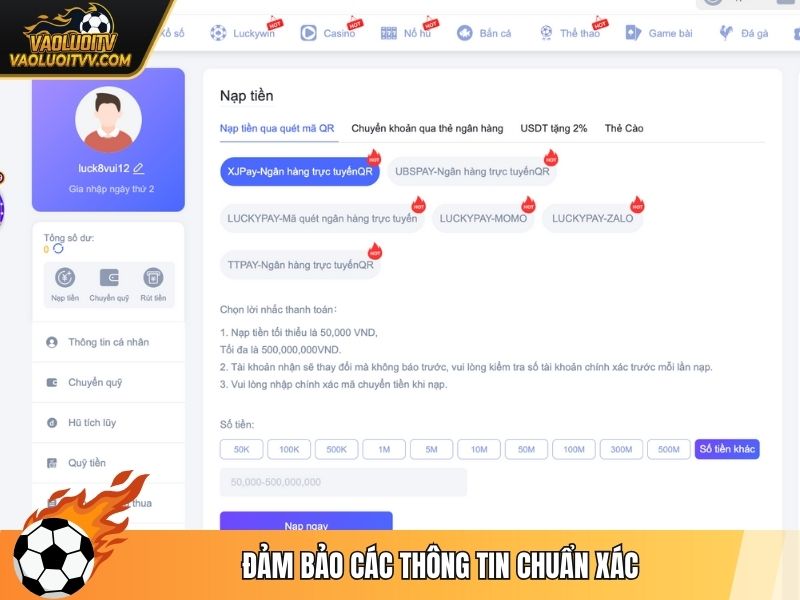 Đảm bảo các thông tin chuẩn xác